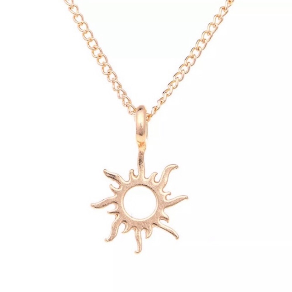 Good Vibes Only Sun Gold Toned Necklace - Picture 3 of 8